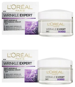 2x L'oreal Paris Wrinkle Expert Day Cream, 55+ Calcium, 50ml - Picture 1 of 2