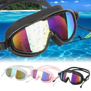 Adult Mirror Swimming Goggles With Ear Plug Anti-Fog UV Protection Swim Glasses - Picture 1 of 14