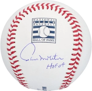 Paul Molitor Milwaukee Brewers Signed HOF Logo Baseball w/"HOF 04" Insc - Picture 1 of 4