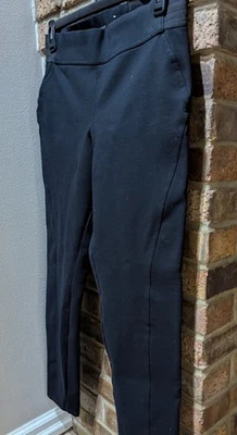 SIMPLY VERA WANG Skinny Stretch Elastic-Waist Black Dress Pants Large Pull On - Image 1 of 4