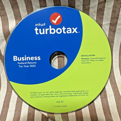 2022 TURBOTAX BUSINESS FEDERAL 2022 PC Windows CD JUST CD, NO CODE INTUIT  2022 - Image 1 of 4