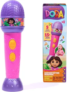 Dora Rainforest Rhythms Microphone with Music, Sound Fx & Bilingual Phrases New - Picture 1 of 8