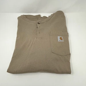 Carhartt 3 Button Pocket Henley Loose Fit Shirt Size 2XL - Picture 1 of 6