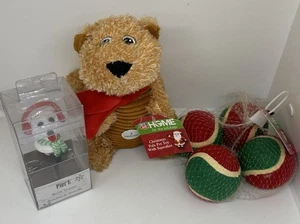 Weihnachten Hund Welpe Quietscher Spielzeug Pier 1 Import Wein Stopper werfen Tennisbälle - Bild 1 von 4