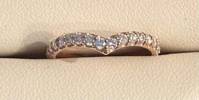 Anillo de alianza de aniversario de boda contorno de oro rosa pavé de diamantes talla 4,5,2 quilates Foto 1 de 4