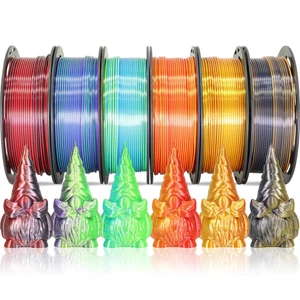 Paquete de filamento para impresora 3D de 6 carretes bicolor de doble color de 1,75 mm, impresión 3D de seda  - Imagen 1 de 12