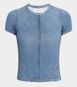 Rag & Bone Miramar Baby Tee T-Shirt in Minetta Size Large L - Picture 1 of 5