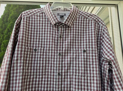 Kenneth Cole Reaction Shirt XXL Button Front Long Sleeves Pockets Plaid Corpcore - Image 1 of 4