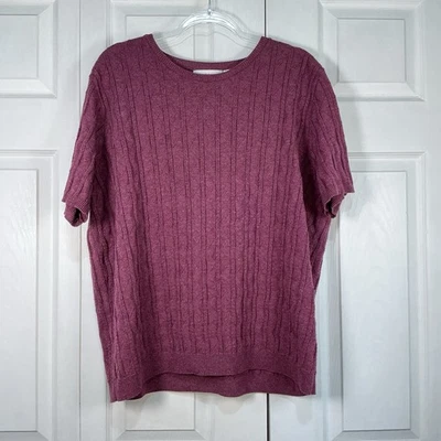 🍓 Alfred Dunner Purple Short Sleeve Lightweight Sweater - 3X - Image 1 of 3