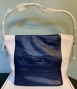 Coach Legacy Schultertasche Colorblock marineblau/Pergamentleder 23711 neu mit Etikett - Bild 1 von 9