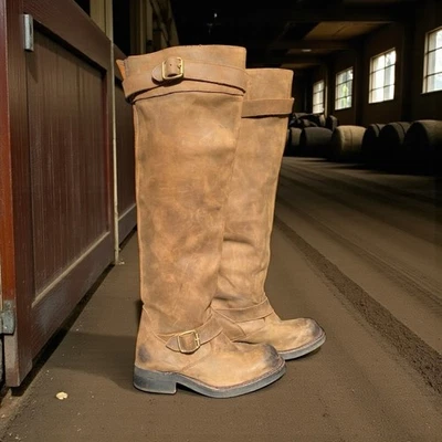 Jeffery Campbell NIB Wishlist Khaki Dust Over The Knee Boots Size 6 - Image 1 of 4