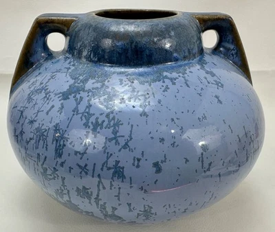 Fulper Pottery Blue Flambe Crystalline Buttress Vase Arts & Crafts Mission Style - Image 1 of 4