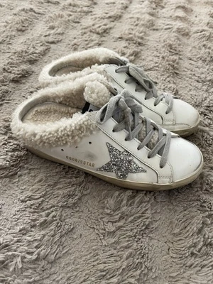 GOLDEN GOOSE 36/6US Women's Super-Star Sabot White Leather Shearing - Image 1 of 4
