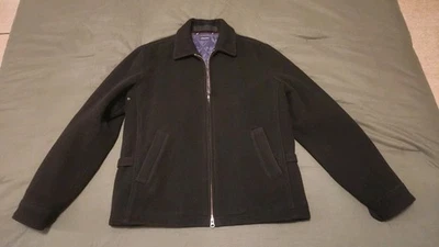 J Crew Mens Jacket 100% Wool Black Full Zip Thinsulate Quilted Lining size small - Image 1 of 4