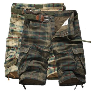 Mens Cargo Combat Chino Shorts Cotton Twill Knee Length Half Pants Multi Pockets - Picture 1 of 9