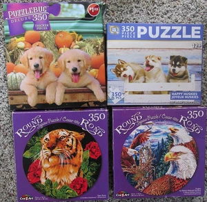 Puzzlebug Puzzle 350 pezzi lotto di 4 cuccioli CraZArt Tiger Husky Eagles - Foto 1 di 2