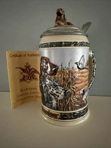 SETTERS #10316 perro Anheuser Busch Budweiser Stein Hunter’s Companion serie limitada - Imagen 1 de 24