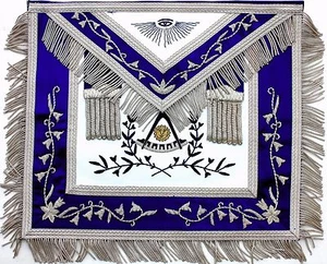 FREIMAURER KRAGEN VERGANGENER MEISTER SCHÜRZE HANDGESTICKT PMA-100 BESTE HANDARBEIT  - Bild 1 von 7