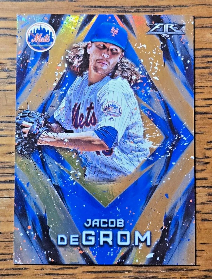 2017 Topps Fire - Orange #52 Jacob deGrom /299 - Image 1 of 2