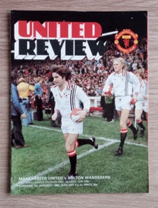 MANCHESTER UNITED BOLTON WANDERERS FOOTBALL PROGRAMME UNITED REVIEW 1ST JAN 1980 - Picture 1 of 1