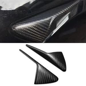 Real Matt Carbon Fiber Side Camera Cover Trim Fit For Tesla Model 3/Y 2021-22 - Picture 1 of 10