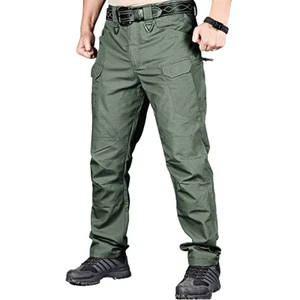 Mens Tactical Cargo Trousers Waterproof Hiking Military Outdoor Working Pants US - Picture 1 of 16