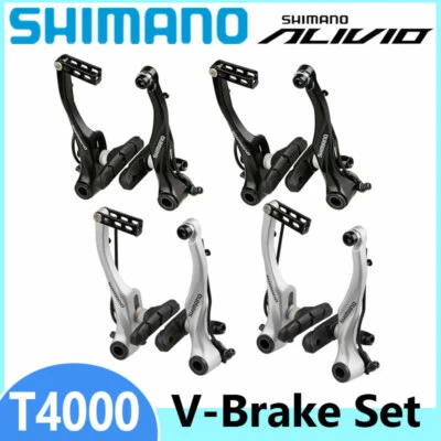 Shimano Alivio BR T4000 V-Brake Bremssattel Vorne Hinten Set Schwarz/Silber MTB - Bild 1 von 4