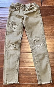 Levi's 720 Super Skinny Green Girls 7 Distressed Ripped 5 Pocket Denim Jeans - Picture 1 of 12