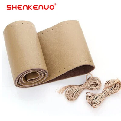 Cubierta de volante beige 15" cuero genuino para Dodge RAM 1500 2500 2016-2018 Foto 1 de 4