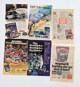 Vintage Video Game Print Ad Poster Art Lot NINTENDO NES TMNT MEGAMAN KONAMI WCW - Picture 1 of 6