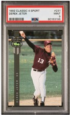 1992 CLASSIC 4 SPORT #231 DEREK JETER ROOKIE CARD RC NEW YORK YANKEES PSA 9!!!!!