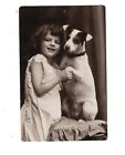 SA3490 ANIMALS DOGS FAMOUS LITTLE TRAUT MODEL POSING WITH HER FAVORITE DOG RPPC