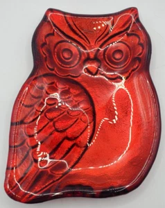 Cracker Barrel Red Owl Trinket Tray Dish Fun Bird Dish BoHo BXP - Picture 1 of 4