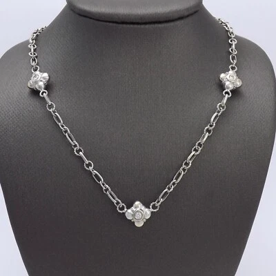 Nuevo collar de diamantes por yarda de oro blanco sólido de 18k 16 pulgadas 750 Italia Foto 1 de 4