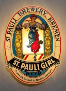 Vintage 1980s St. Pauli Girl Beer Lighted Sign 3-D - Picture 1 of 10
