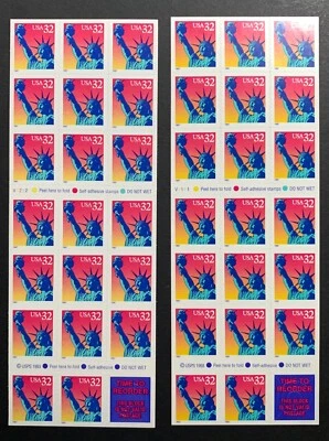 U.S. Stamps SC#3122a. Liberty Stamp. 32¢ Booklets of 20. P#V2222 +V1111 - Image 1 of 3