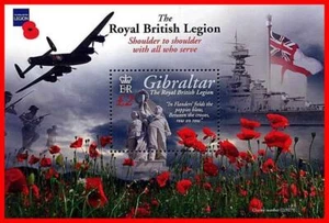 GIBRALTAR 2011 PLANES=ROYAL LEGION S/S MNH CV$9.00 MILITARY, WWII SHIPS - Picture 1 of 1