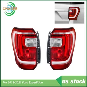 For 2018-2021 Ford Expedition Tail Lights Right+Left Side Halogen Type Clear&Red - Picture 1 of 13