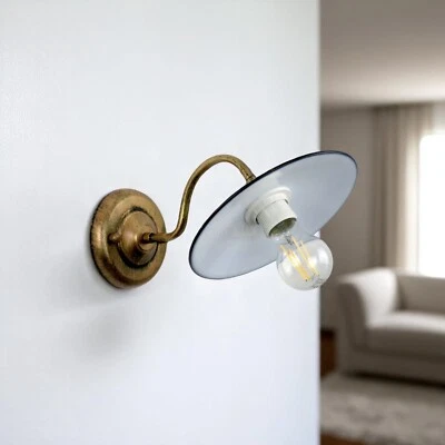 lampada parete applique da muro metallo E27 classico rustico country vintage - Immagine 1 di 4