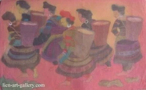 Le Luong Vietnamese traditional girl's life #1 original painting Art In Heart - Picture 1 of 1