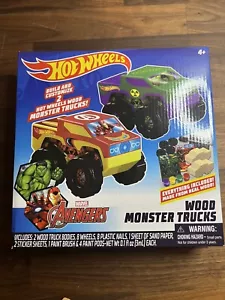 New Hot Wheels Wood Monster Trucks Marvel Avengers Building set -3829 - Picture 1 of 4