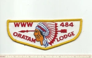 TOPPA DP SCOUT BSA OA LODGE 484 ORATAM YEL RE FLAP BERGEN COUNCIL NUOVA FUSA!!!! - Foto 1 di 2