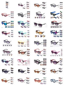 Venta al por mayor Gafas de sol a granel con marco de plástico de moda 12-120 pares para mujeres, adolescentes - Imagen 1 de 23