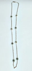 Banana Republic long gold tone chain enameled bead necklace Deco Edwardian style - Picture 1 of 7