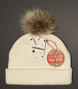 FOREVER 21 cremefarben gestrickte Beanie-Mütze Kunstfellbommel Erwachsene Damen Einheitsgröße LESEN & ANSEHEN - Bild 1 von 3