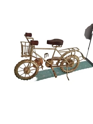 Vintage Bicycle Sculpture.Table Top Or Shelf.Steel & Wood 13 1/2"Hand Made New  - Image 1 of 4
