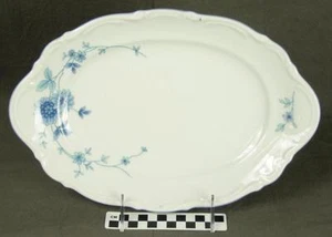Mitterteich Bavaria Germany MIT161 blau floral Fine China ovale Platte (HH) - Bild 1 von 6