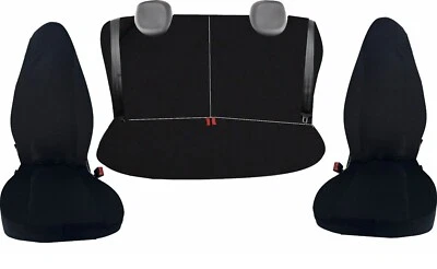 set completo coprisedili auto per citroen c1 in cotone nero made in italy - Immagine 1 di 4