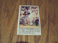 DAVE STEWART  1991 PANINI   BASEBALL CARD    STICKER