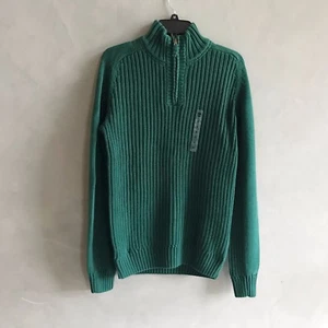 Nuevo con etiquetas Timberland Para hombre Cuarto Cremallera Cuello Falso Algodón Suéter Verde Talla S M L Nuevo - Imagen 1 de 8